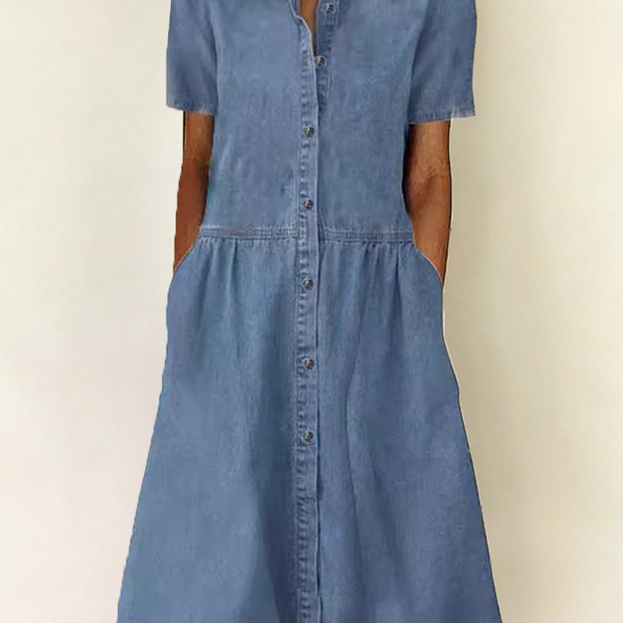 Carol - Short Sleeve Denim Dress