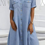 Patricia casual midi dress in denim style, relaxed cut