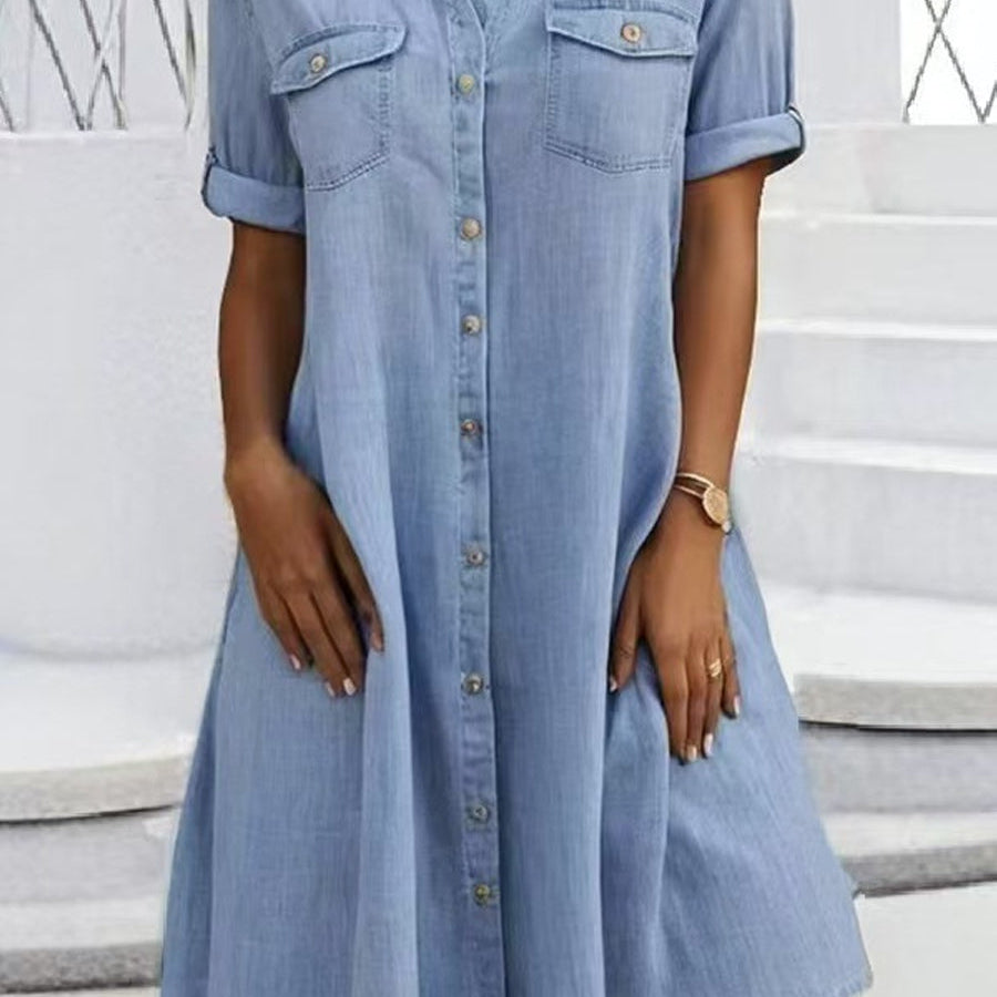 Patricia casual midi dress in denim style, relaxed cut