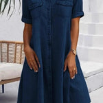 Patricia casual midi dress in denim style, relaxed cut