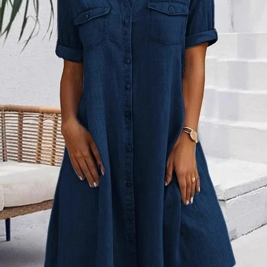 Patricia casual midi dress in denim style, relaxed cut