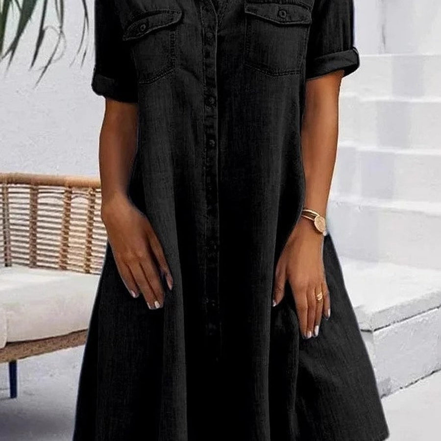 Patricia casual midi dress in denim style, relaxed cut