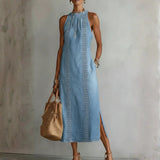 Julia retro lace denim dress